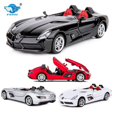 1:32 Mercedes Benz SLR die cast car model toy for kids 17cm pull back alloy car toy With Sound/Light