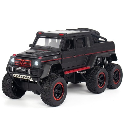 1:22 Mercedes AMG G63 off road die cast car model toy for kids 23.5cm 6x6 big wheel pull back alloy car With Sound/Light