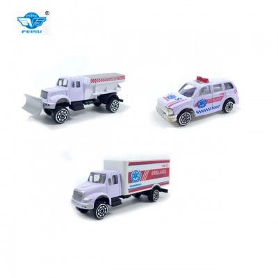 Emergency ambulance toy car set metal diecast toy car modle die cast truck