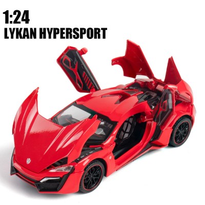 1:24 Lykan Hypersport die cast car model toy for kids 20.5cm pull back alloy simulatoin car With Sound/Light