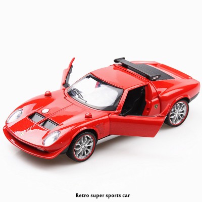 1:32 Lambor Miura die cast car model toy for kids 16cm pull back  alloy car With Sound/Light Simulation metal car